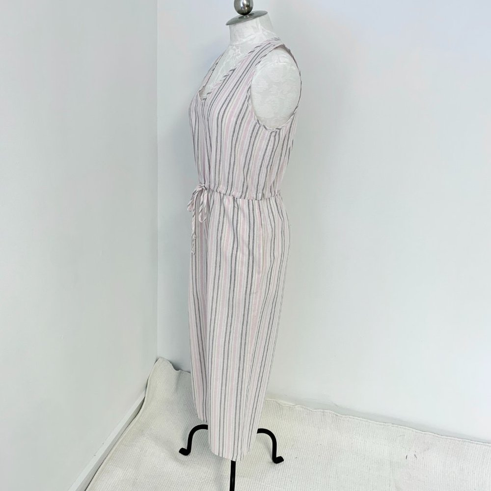 Anthropologie Drew M Linen Stripe Pastel Jumpsuit - Picture 9 of 11